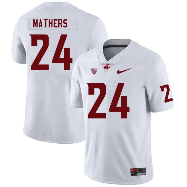 Washington State Cougars #24 Cooper Mathers College Football Jerseys Sale-White